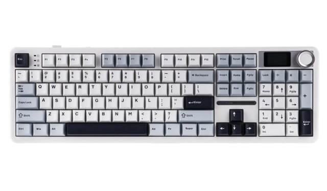 AULA F108 PRO Tri-Mode Vezeték Nélküli Mechanikus Gamer Billentyűzet - Fehér-Kék