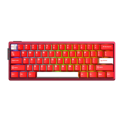 AULA AG60 PRO eSport Magnetic Switch Mechanikus Gamer Billentyűzet - Piros