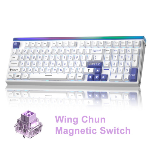 AULA HERO99 Magnetic Switch Mechanikus Gamer Billentyűzet - Fehér