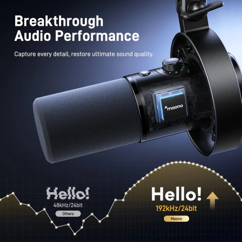 MAONO PD300XS USB/XLR Dynamic Streamer/Podcast Mikrofon + Tartókar Kit - Fekete