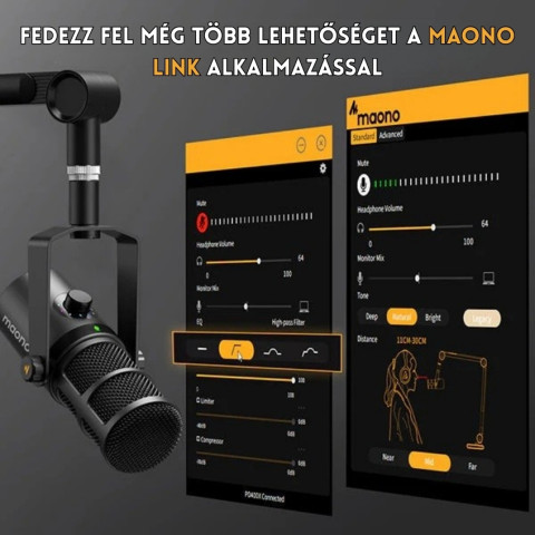 MAONO PD400X USB/XLR Dynamic Streamer/Podcast Mikrofon - Fekete