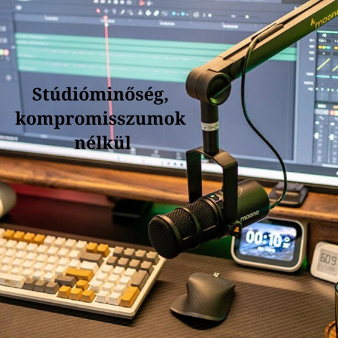 MAONO PD400X USB/XLR Dynamic Streamer/Podcast Mikrofon - Fekete