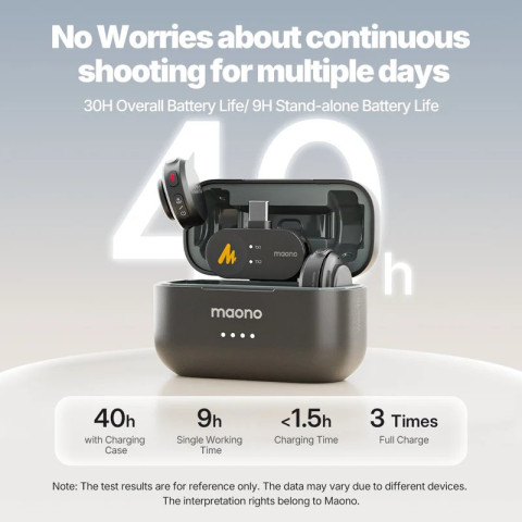 MAONO Wave T5 Csiptethető Vezeték Nélküli Zajszűrős Mikrofon Kit