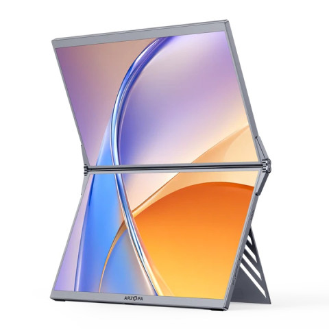 Arzopa E1 Dual Screen Összecsukható Két Kijelzős Hordozható Monitor - 15,6"