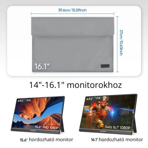 Arzopa Védőtok 16,1" Hordozható Monitorhoz