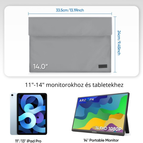 Arzopa Védőtok 14" Hordozható Monitorhoz