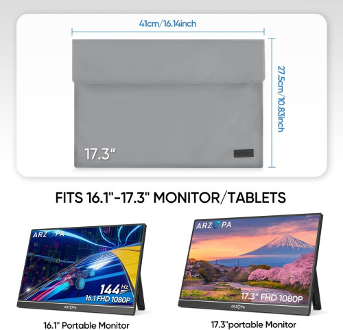 Arzopa Védőtok 17.3" Hordozható Monitorhoz