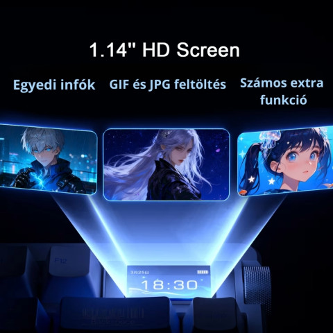 AULA NOVA 75 Vezeték Nélküli Mechanikus Gamer Billentyűzet - Fehér