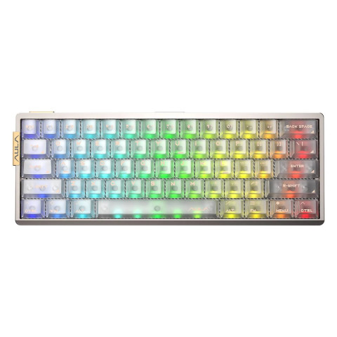 AULA AG60 PRO eSport Magnetic Switch Mechanikus Gamer Billentyűzet - Ezüst-Átlátszó
