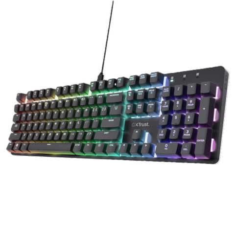 Trust GXT871 Zora Mechanikus Gamer Billentyűzet - Angol Kiosztás!