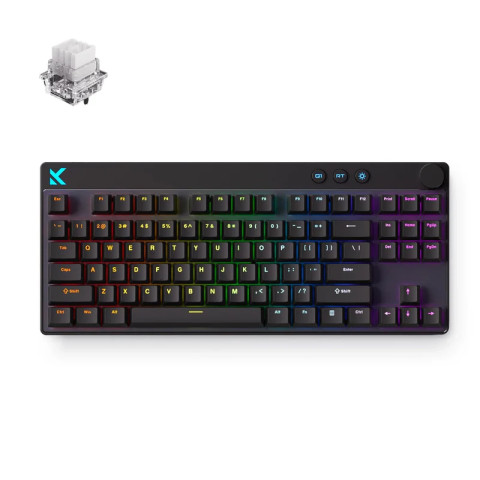 MCHOSE Mix 87 Hall Effect Magnetic Switch Mechanikus Gamer Billentyűzet 8K - Fekete