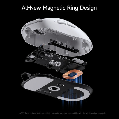 MCHOSE A7 V2 Ultra Plus Tri-Mode 8K Vezeték Nélküli Gamer Egér + Magnetic Dock