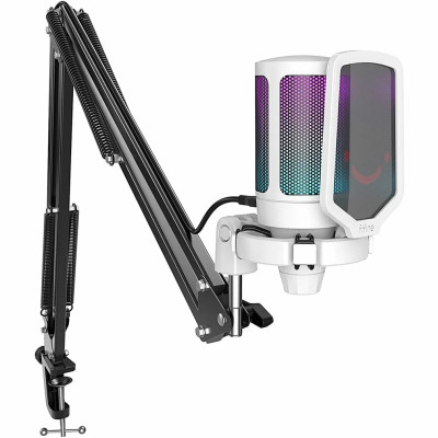 Fifine A6T AmpliGame USB RGB kondenzátor mikrofon, fehér