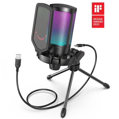 Fifine A6V Ampligame kondenzátoros mikrofon, fekete
