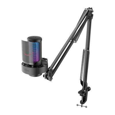 Fifine AmpliGame A8T USB kondenzátor mikrofon tartókarral, fekete