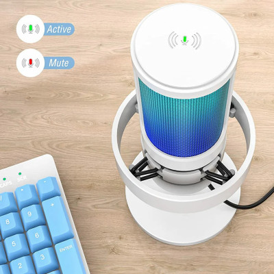 Fifine AmpliGame A8W USB kondenzátor mikrofon, fehér