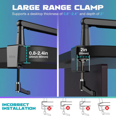 Fifine BM88 Low Profile mikrofonkar, fekete