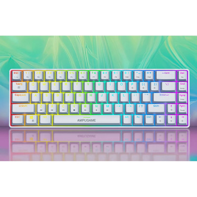 Fifine GK1W 65% RGB mechanikus gamer billentyűzet, fehér