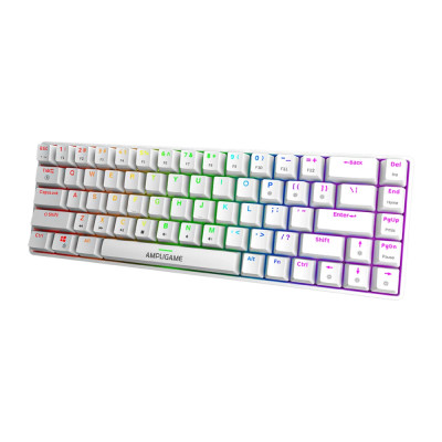 Fifine GK1W 65% RGB mechanikus gamer billentyűzet, fehér