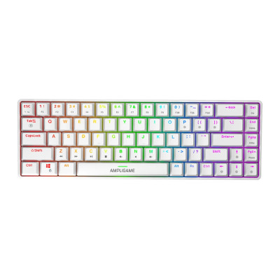 Fifine GK1W 65% RGB mechanikus gamer billentyűzet, fehér