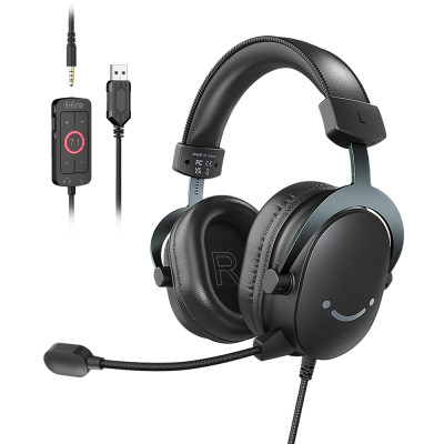 Fifine H9 7.1 Surround Sound Gaming Headset, fekete