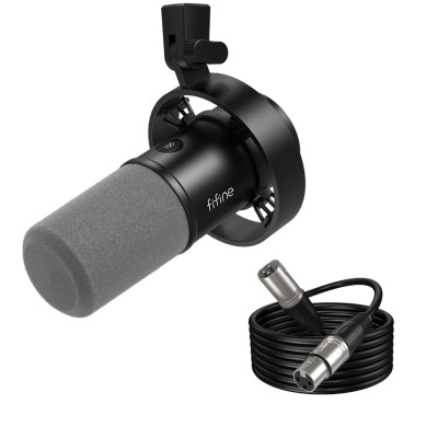 Fifine K688 USB/XLR dinamikus mikrofon, fekete