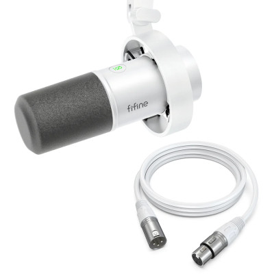 Fifine K688W USB/XLR dinamikus mikrofon, fehér