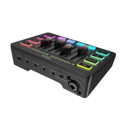 Fifine SC3 AmpliGame, 4-csatornás USB-s gamer audió keverő, fekete