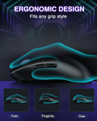 AULA SC580X Tri-Mode Vezeték Nélküli Gamer Egér - Fekete