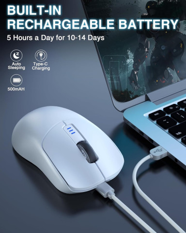 AULA SC580X Tri-Mode Vezeték Nélküli Gamer Egér - Fehér