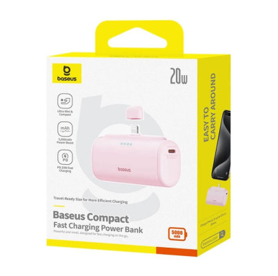 Baseus Compact Power Bank 5000mAh rózsaszín