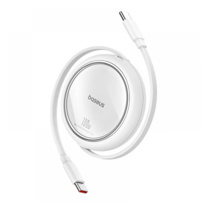 Baseus Free2Draw Mini behúzós USB-C kábel, 100W, 1m, fehér