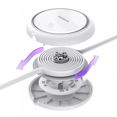 Baseus Free2Draw Mini behúzós USB-C kábel, 100W, 1m, fehér