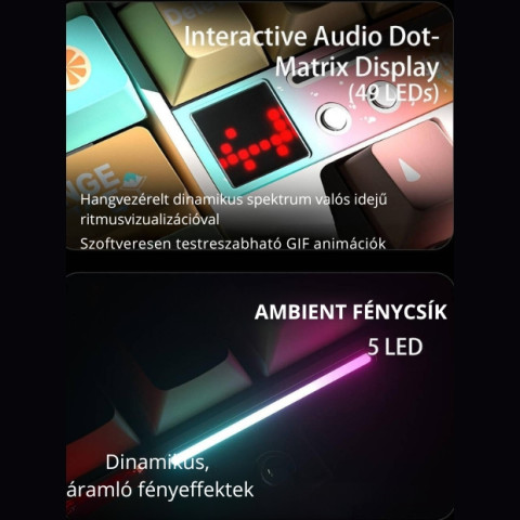 AULA F87 PRO V2 Vezeték Nélküli Mechanikus Gamer Billentyűzet - Fehér Contour
