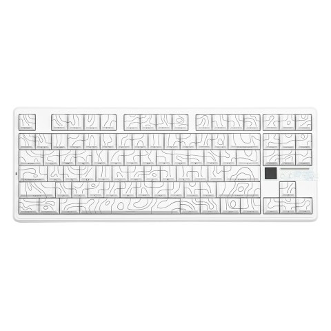 AULA F87 PRO V2 Vezeték Nélküli Mechanikus Gamer Billentyűzet - Fehér Contour