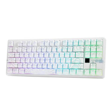 AULA F87 PRO V2 Vezeték Nélküli Mechanikus Gamer Billentyűzet - Fehér Contour