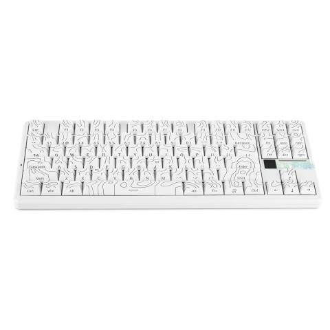 AULA F87 PRO V2 Vezeték Nélküli Mechanikus Gamer Billentyűzet - Fehér Contour