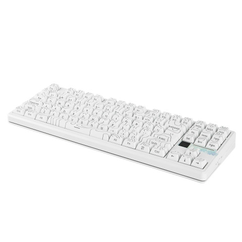 AULA F87 PRO V2 Vezeték Nélküli Mechanikus Gamer Billentyűzet - Fehér Contour