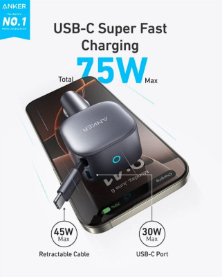 Anker Nano 75W autós töltő