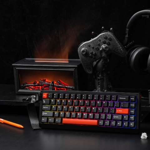 Epomaker HE68 Lite Magnetic Switch Mechanikus Gamer Billentyűzet - Fekete-Piros