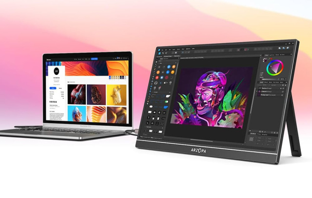 Arzopa A1 Hordozható Monitor - 15,6" - Fekete