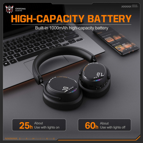 Onikuma GT886 Tri-Mode Vezeték Nélküli Gamer Headset