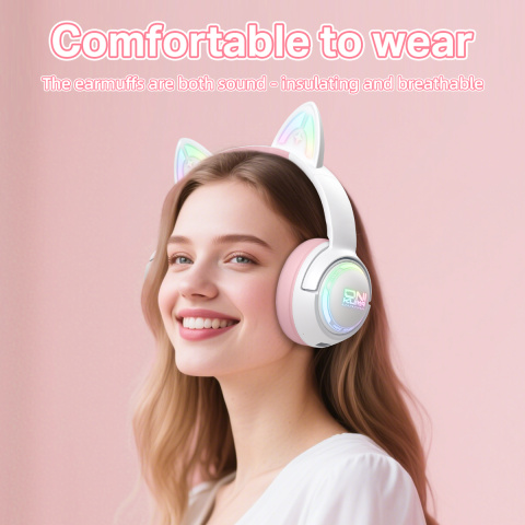 Onikuma GT838 Tri-Mode Vezeték Nélküli Gamer Headset - Cicafüles
