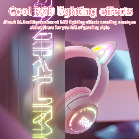 Onikuma GT838 Tri-Mode Vezeték Nélküli Gamer Headset - Cicafüles