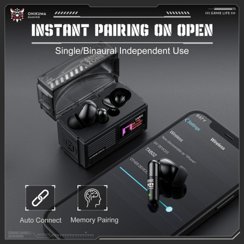 Onikuma TX602 Tri-Mode Vezeték Nélküli Gamer Fülhallgató TWS