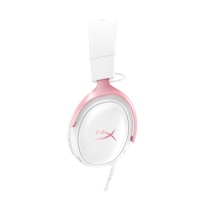 HyperX Cloud III Gamer Fejhallgató - Fehér/Rózsaszín