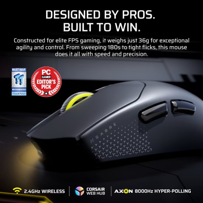 Corsair Sabre V2 Pro Ultralight Wireless gaming egér fekete