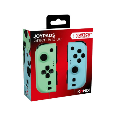 KONIX - Nintendo Switch Vezeték Nélküli kontroller, Zöld-Kék (2-PACK)