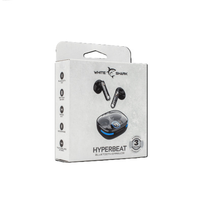 White Shark Hyperbeat TWS Fülhallgató - Fekete