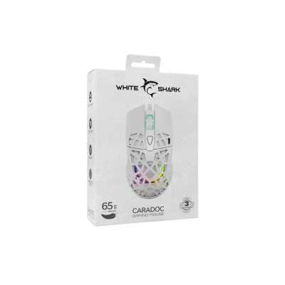 White Shark Caradoc Gamer Egér - Fehér